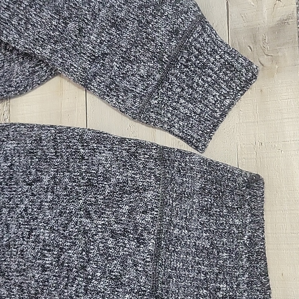 Men's 1/4 Zip Sweater Grey Fleece Lined Winter Pullover - Picture 5 of 8